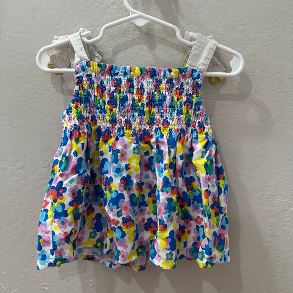 Mini Boden Bright Floral Smocked Tank Top - Picture 6 of 7